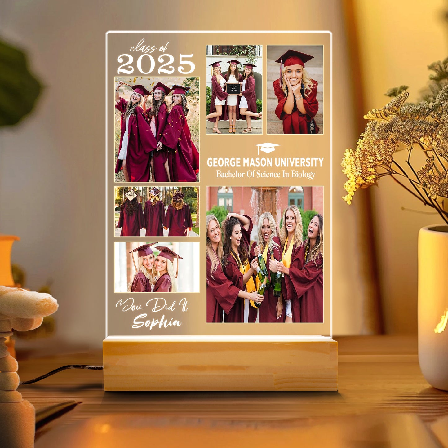Graduation Night Light – Custom Group Photo Gift for Close Friends, Classmates, and Lifelong Bonds (GNL-23)
