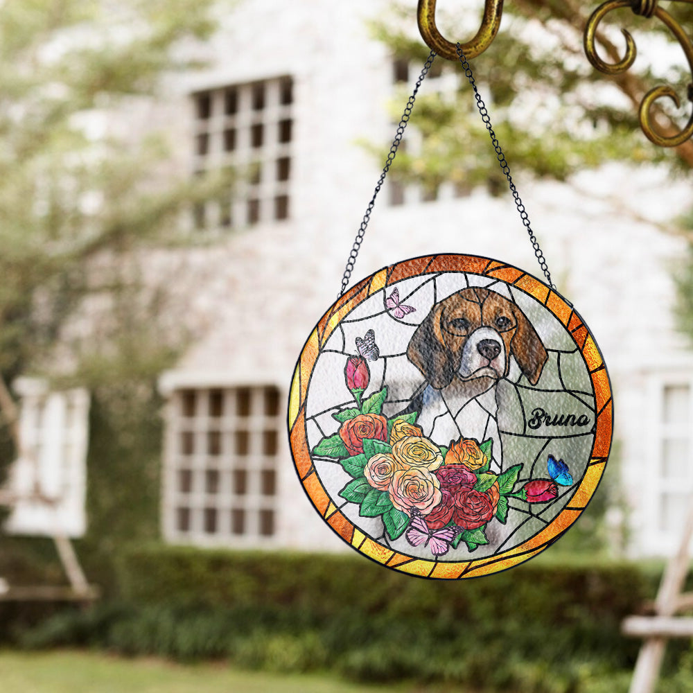 Beautifully Personalized Handcrafted Engraved Glass Suncatcher with Custom Pet Design (Sun-12)