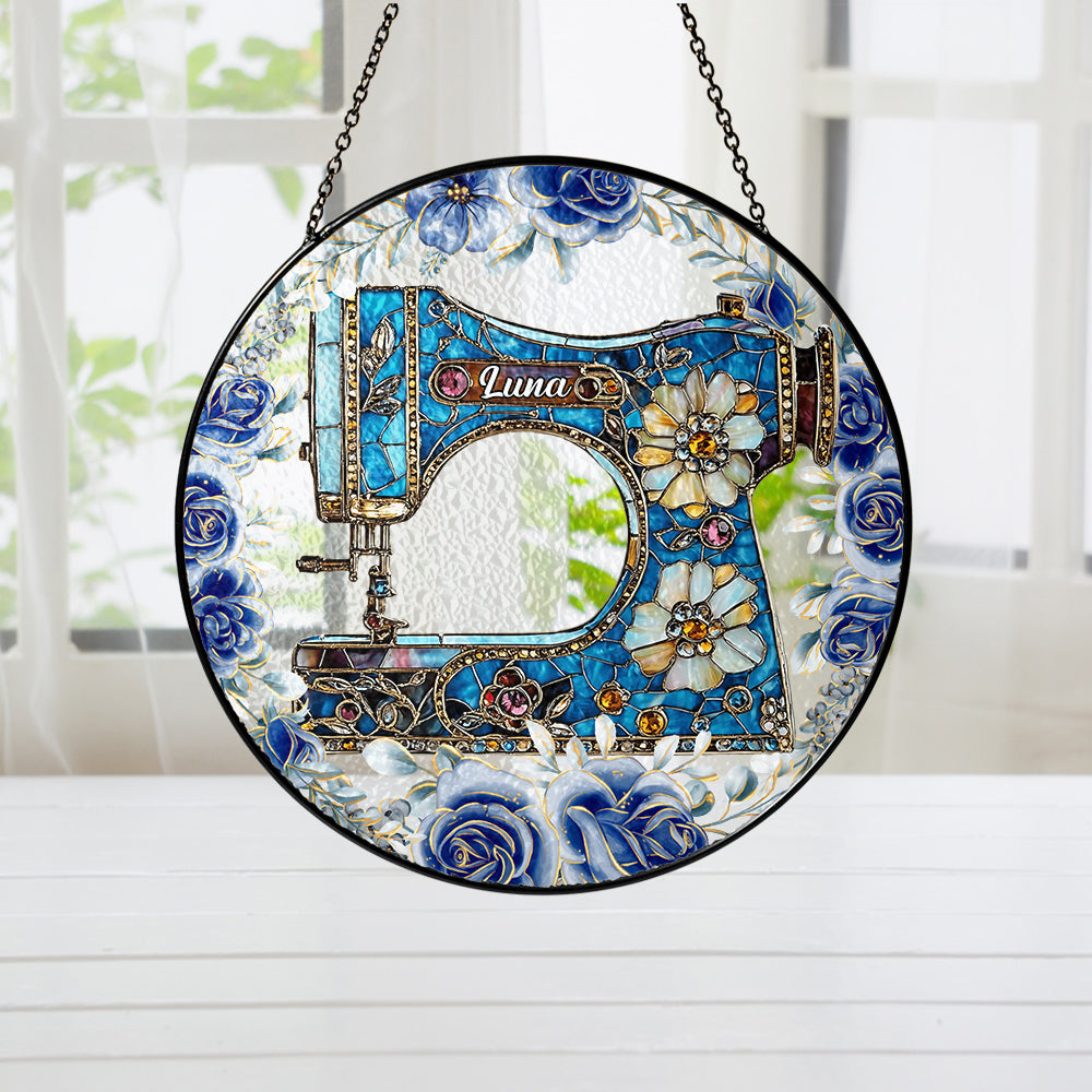 Sewing Machine Suncatcher Acrylic Window Hanging, Sewing Room Decor, Sewing Machine Keepsake, Gift for Sewing Lovers (Sun-61)