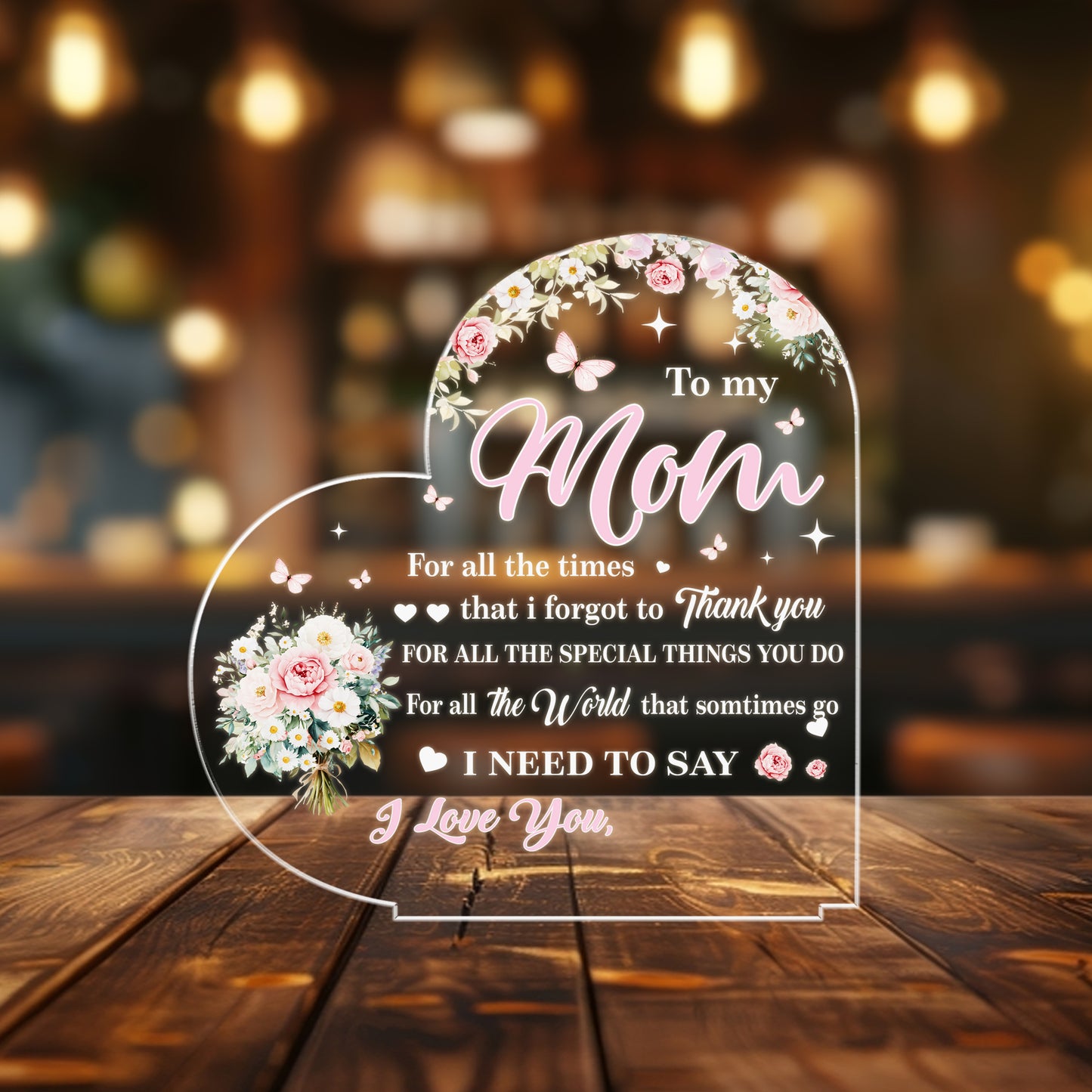 To the Best Mom Ever - Personalized Mom Night Light from Daughter, A Touching Keepsake to Celebrate Motherhood (MNL-04)