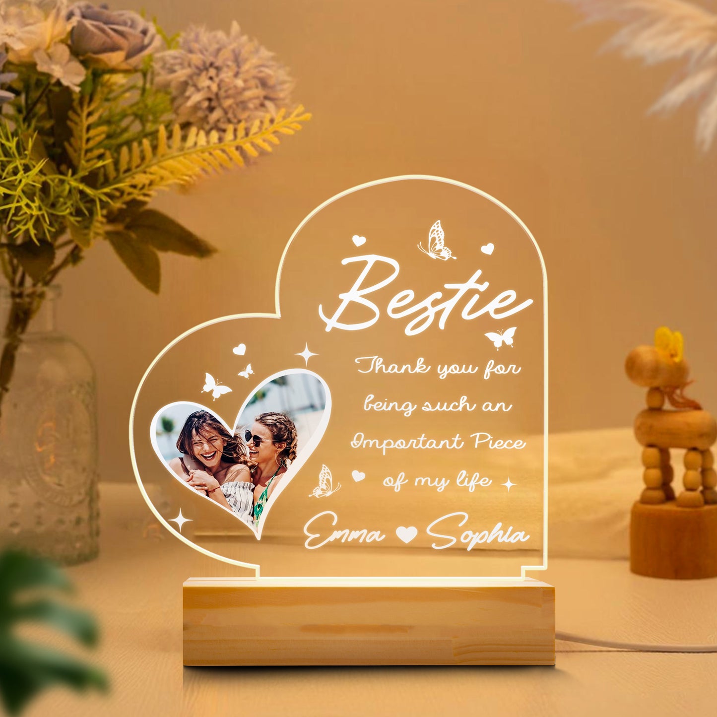 Personalized Graduation Night Light – A Special Gift for Best Friends to Celebrate Growing Together (GNL-10)