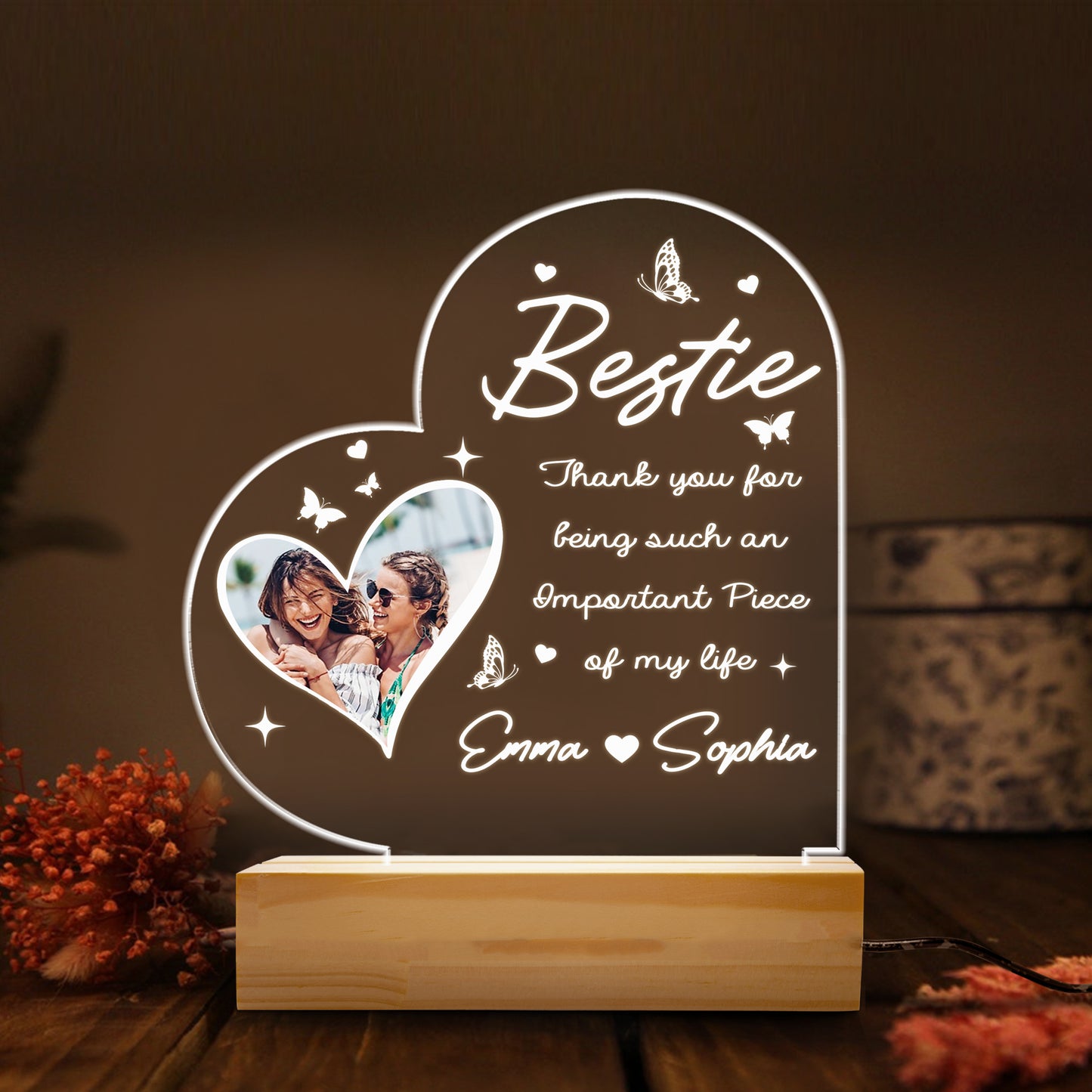 Personalized Graduation Night Light – A Special Gift for Best Friends to Celebrate Growing Together (GNL-10)