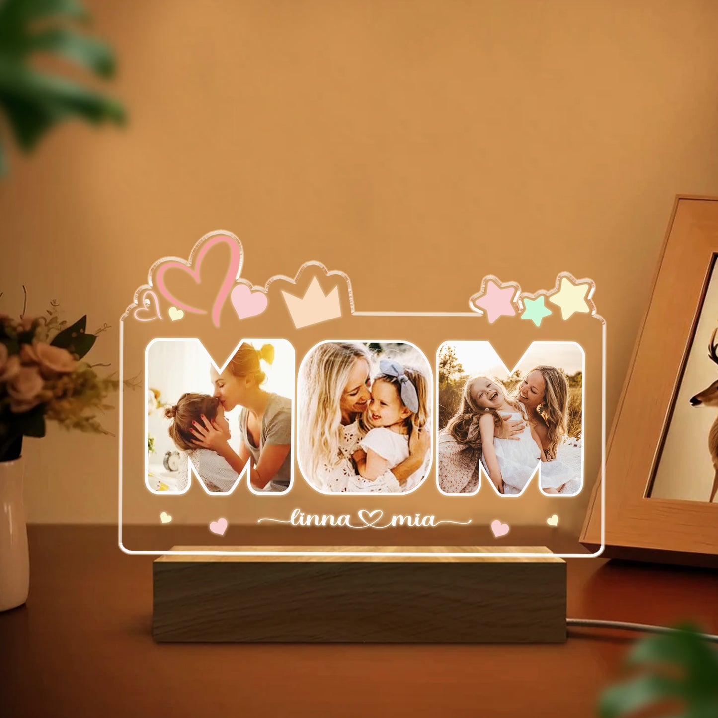LED Mom Night Light with Custom Picture – A Thoughtful and Personal Gift for Mom (MNL-06)
