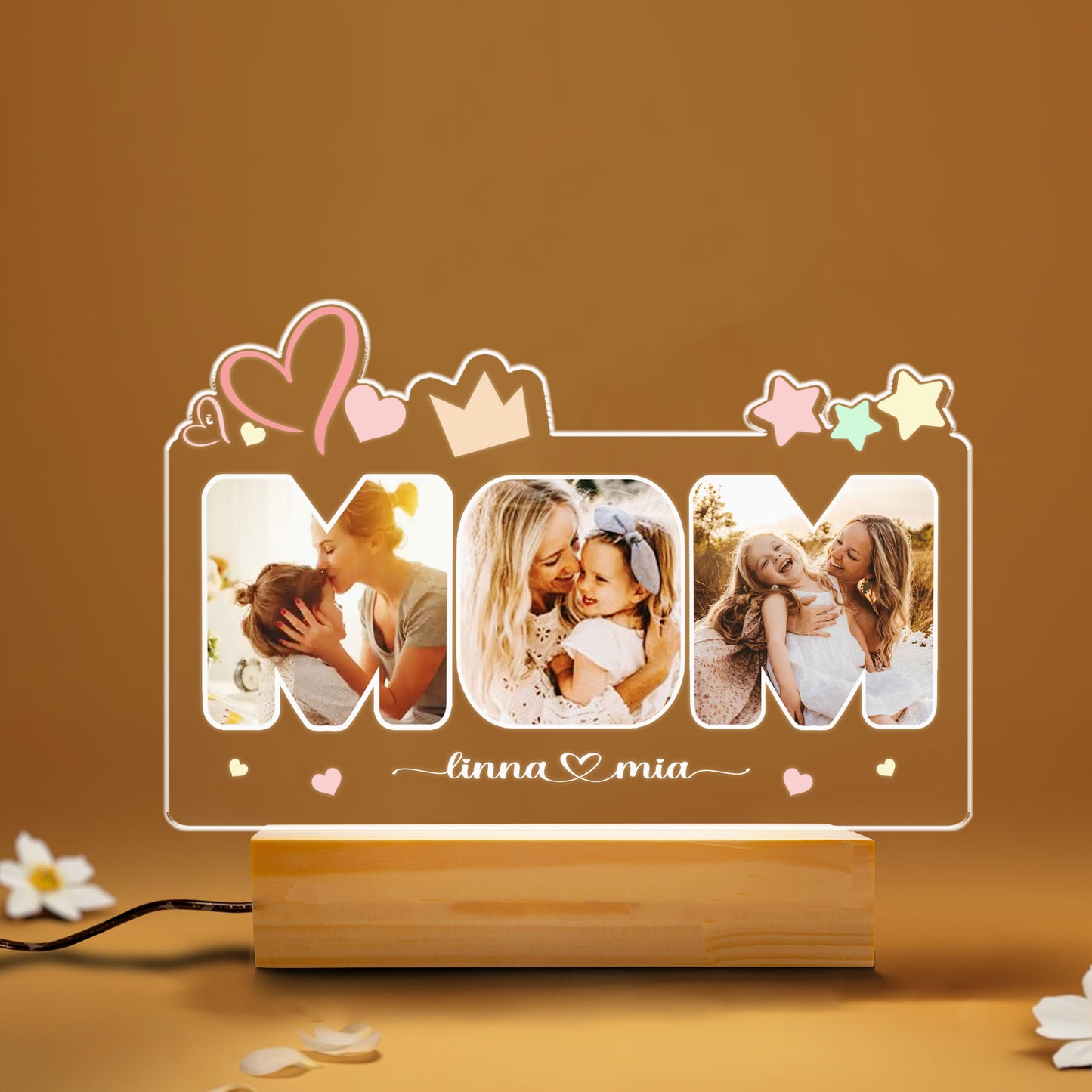 LED Mom Night Light with Custom Picture – A Thoughtful and Personal Gift for Mom (MNL-06)