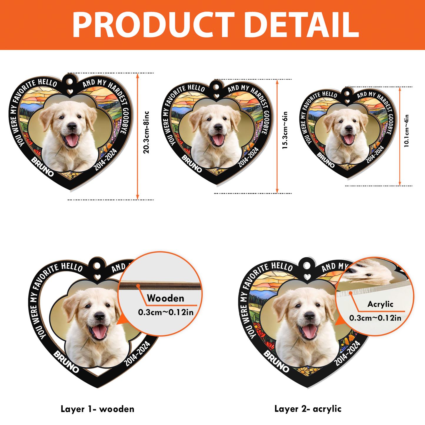 In Loving Memory of Dog Suncatcher β Custom Name & Years Heart Window Hanging β Pet Bereavement Keepsake (H-Sun-23)