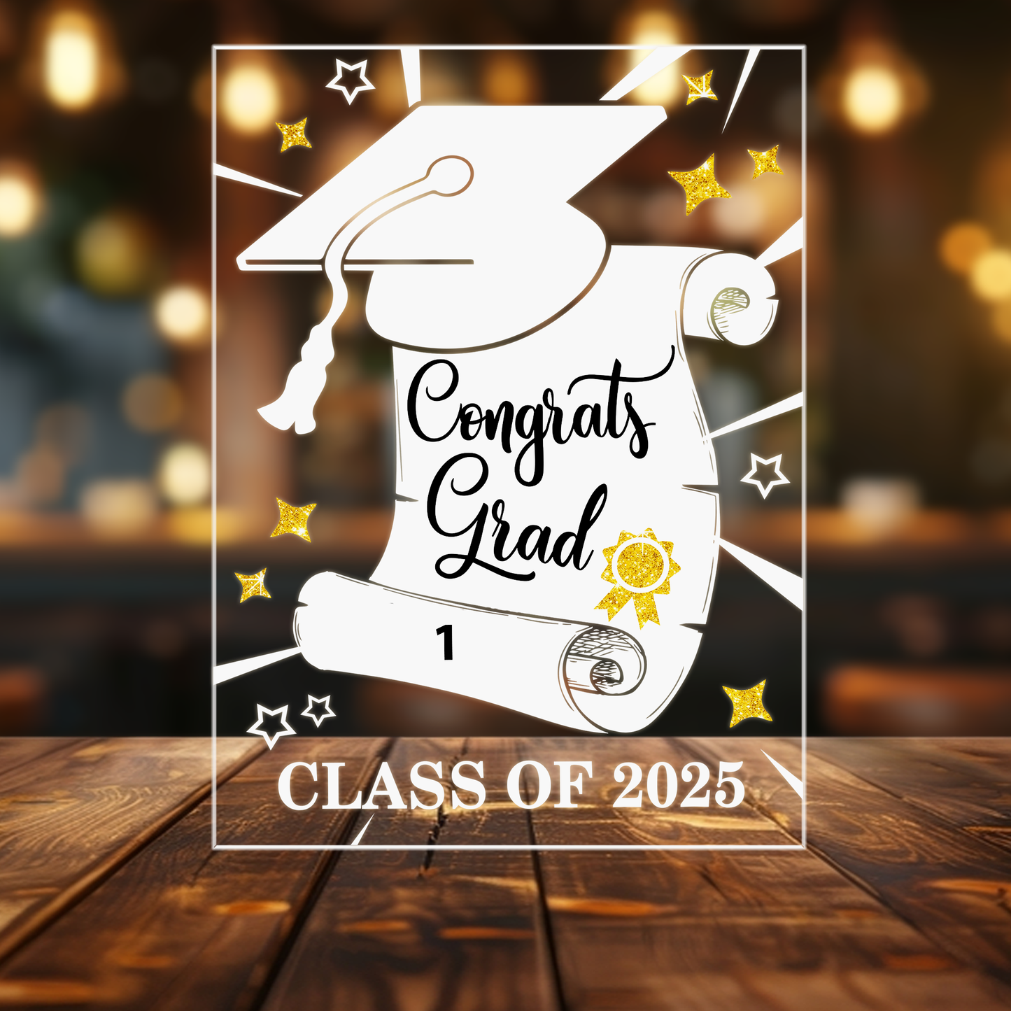 Personalized Graduation Night Light – Custom Acrylic Plaque with Graduate’s Name and Graduation Year (GNL-05)