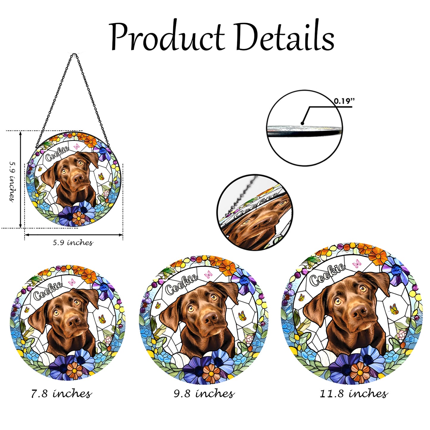 Personalized Labrador Memorial Suncatcher β Custom Glass Window Hanging for Pet Loss and Dog Lovers (Sun-39)