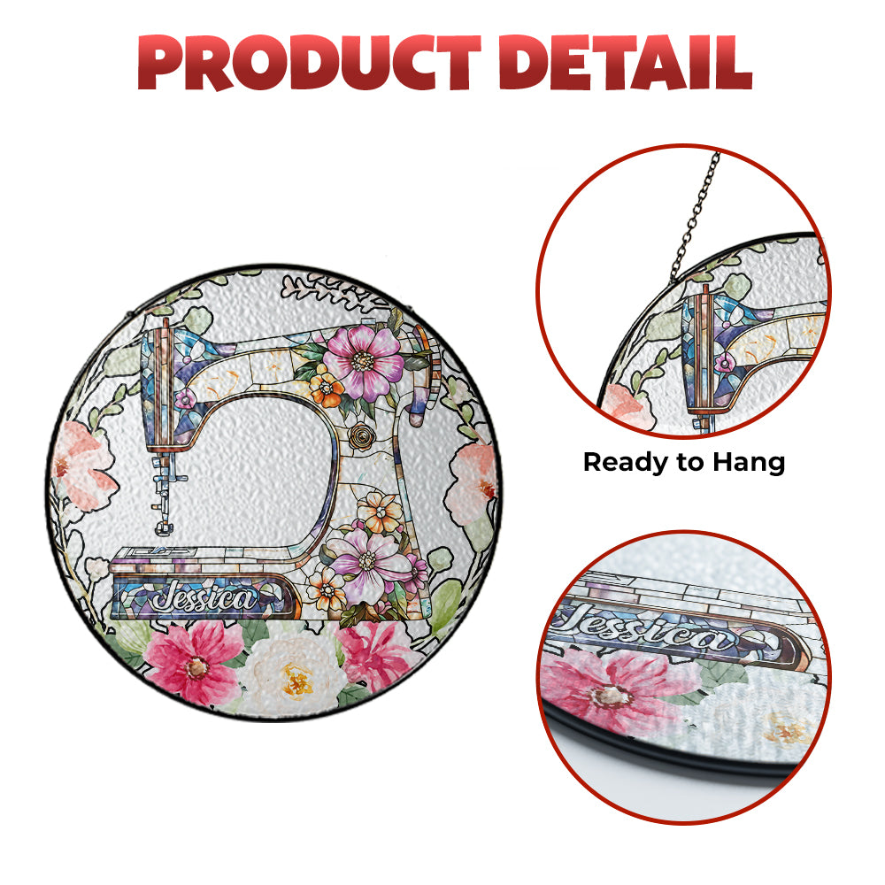 Sewing Machine Suncatcher Acrylic Window Hanging, Sewing Room Decor, Sewing Machine Keepsake, Gift for Sewing Lovers (Sun-61)