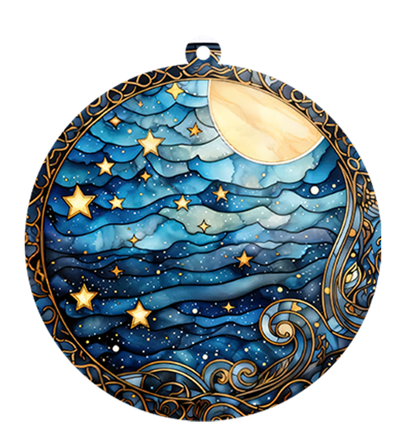 Personalized Hanging Suncatcher Moon and Heart β Custom Couple Photo Ornament β Romantic Stained Hanging Gift (Sun-105)