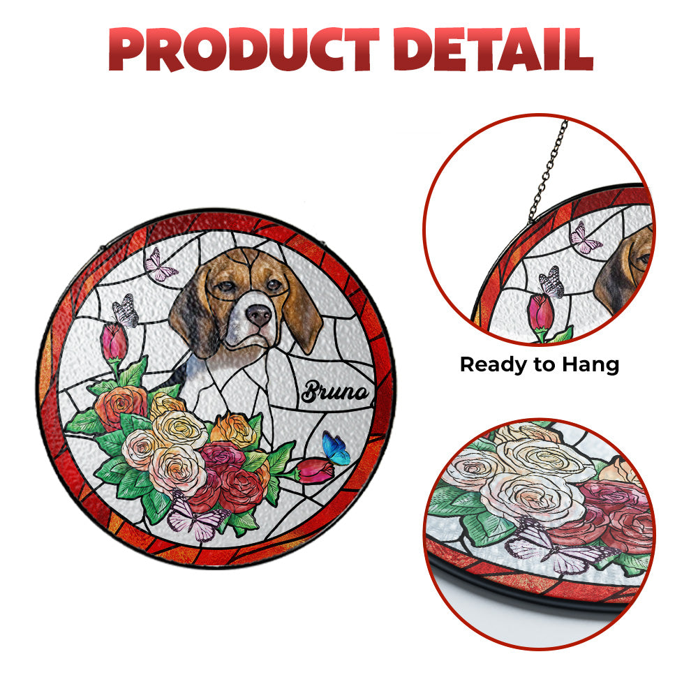Beautifully Personalized Handcrafted Engraved Glass Suncatcher with Custom Pet Design (Sun-12)