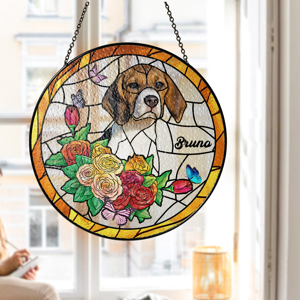 Beautifully Personalized Handcrafted Engraved Glass Suncatcher with Custom Pet Design (Sun-12)