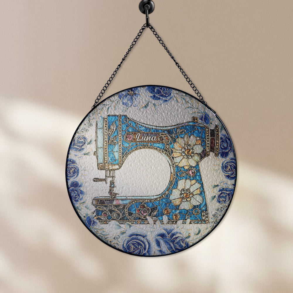Sewing Machine Suncatcher Acrylic Window Hanging, Sewing Room Decor, Sewing Machine Keepsake, Gift for Sewing Lovers (Sun-61)