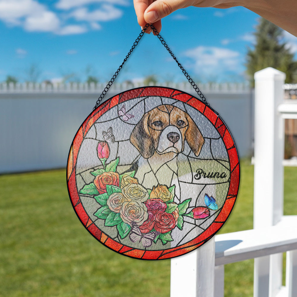 Beautifully Personalized Handcrafted Engraved Glass Suncatcher with Custom Pet Design (Sun-12)