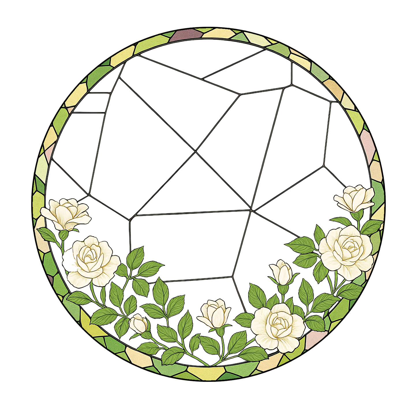 Custom Pet Glass Suncatcher β Personalized Dog Portrait with Yellow Lilies and Daisies β Stained Glass Style Window Hanging Gift (Sun-104)