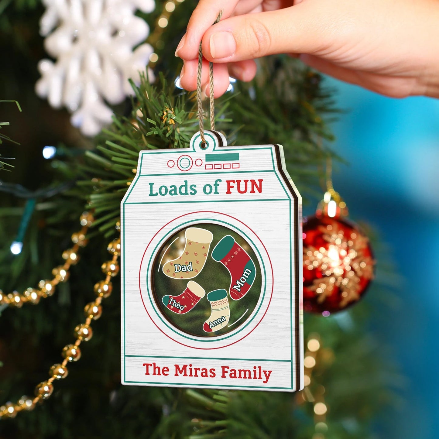Loads Of Love - Christmas Gift For Couples And Family - Personalized 2-Layered Mix Ornament