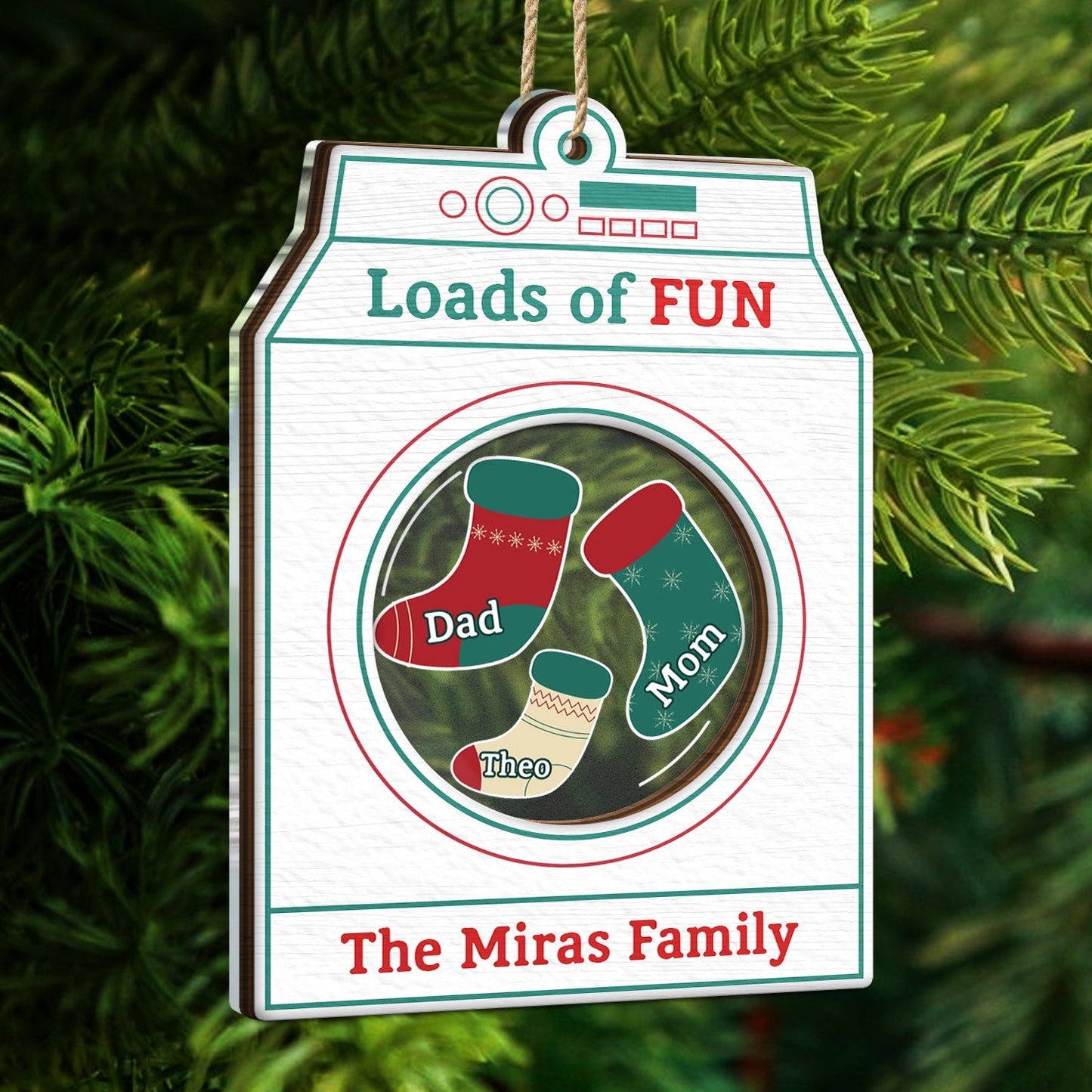 Loads Of Love - Christmas Gift For Couples And Family - Personalized 2-Layered Mix Ornament