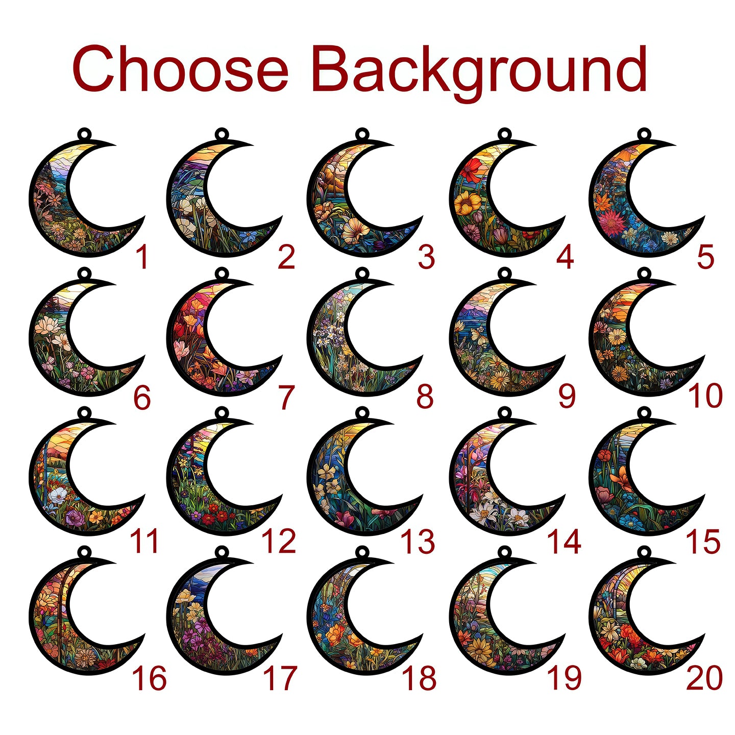 Personalized Couple Moon Suncatcher, Stained Glass Style Window Hanging, Custom Names Anniversary Gift, Romantic Crescent Moon Decor, Wedding Gift for Wife Husband (H-Sun-27)