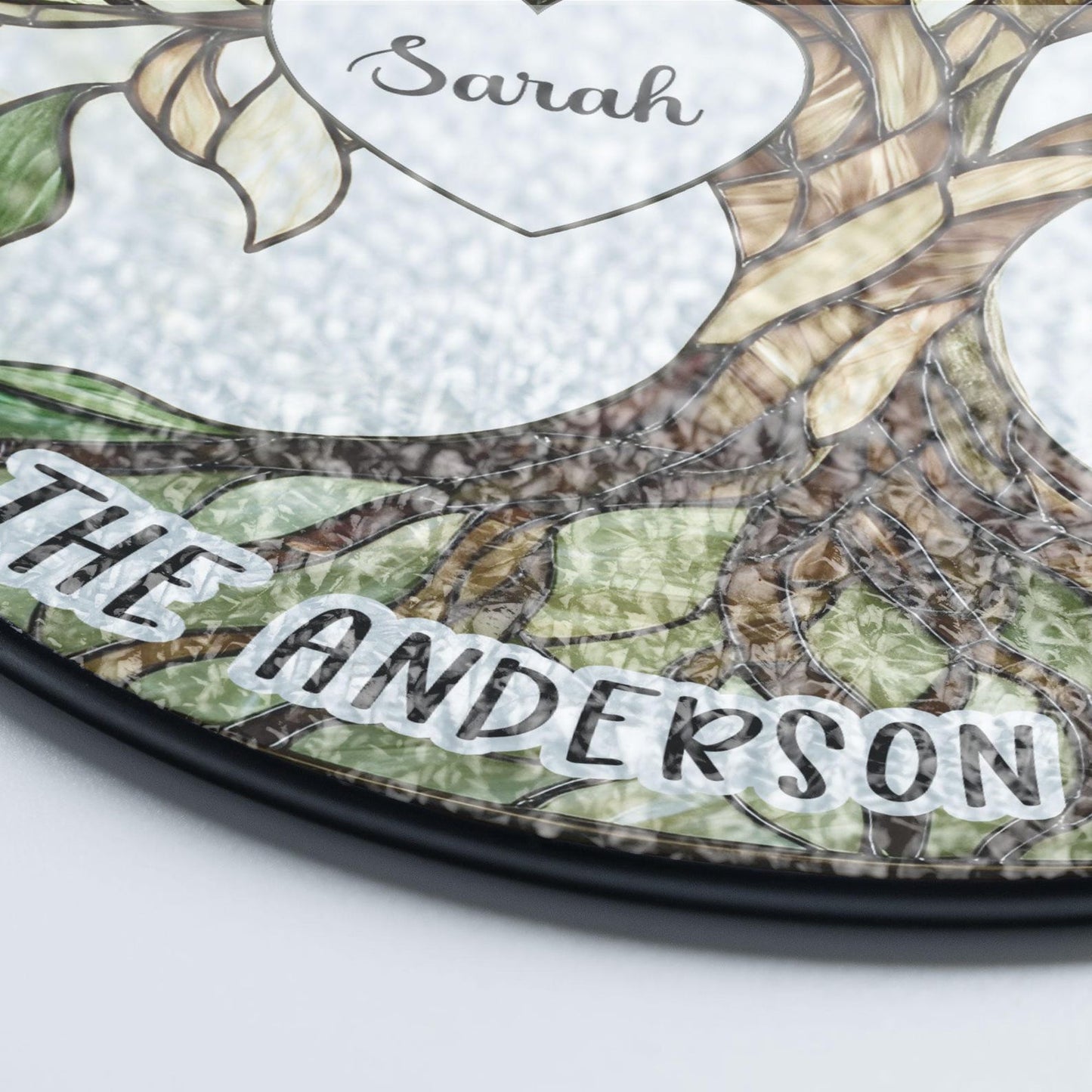 Stained Glass Family Tree Glass Suncatcher, Mother's Day Window Hanging, Father's Day Gift for Grandma, Family Tree of Life Decor (Sun-139)