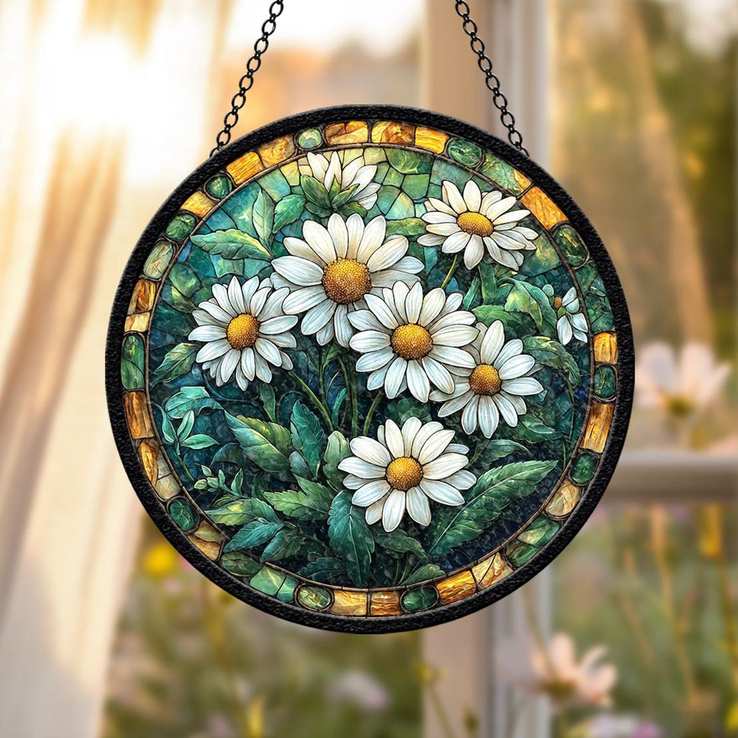 Custom Lily Of The Valley Stained Glass Suncatcher For May Birthdays, Birth Flower Window Glass Suncatcher, Birth Month Flower, White Flowers Decor (Sun-75)