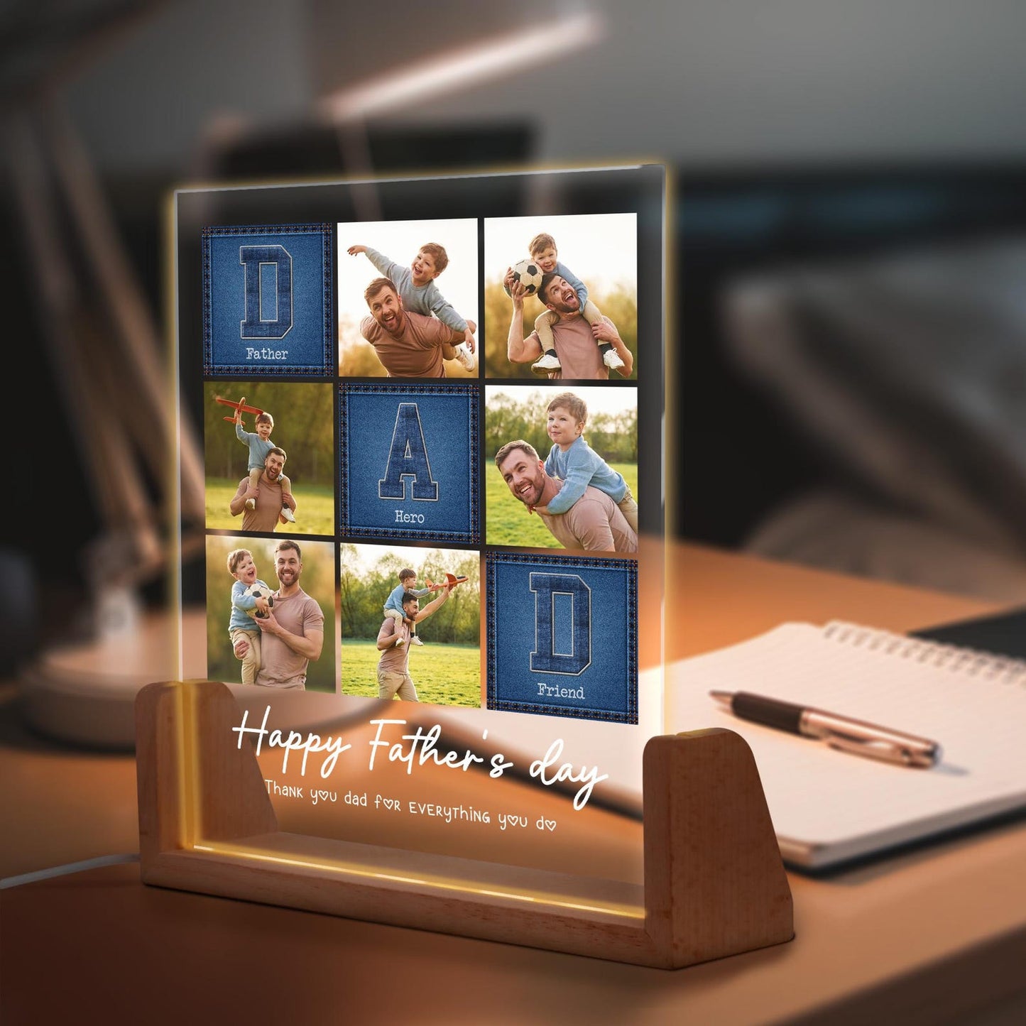 Personalized Dad Night Light, Father's day Gift for Daddy, Grandpa Gift, Gift for Dad, Gift for Husband (DNL-30)