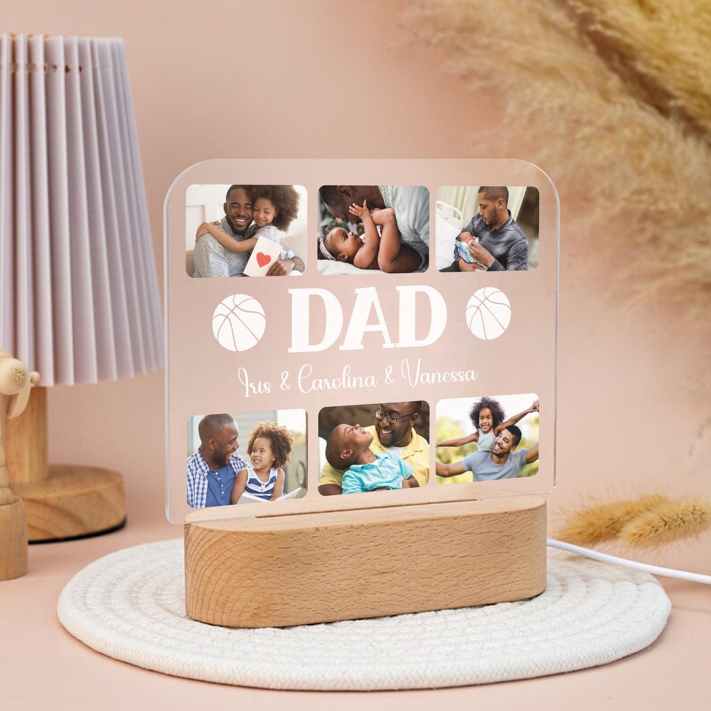 Personalized Photo Dad Night Light, Fathers Day Gifts, Gifts for Husband, Bedroom Night Light,Custom Name Night Light,Gift for Dad,Best Dad Ever (DNL-29)