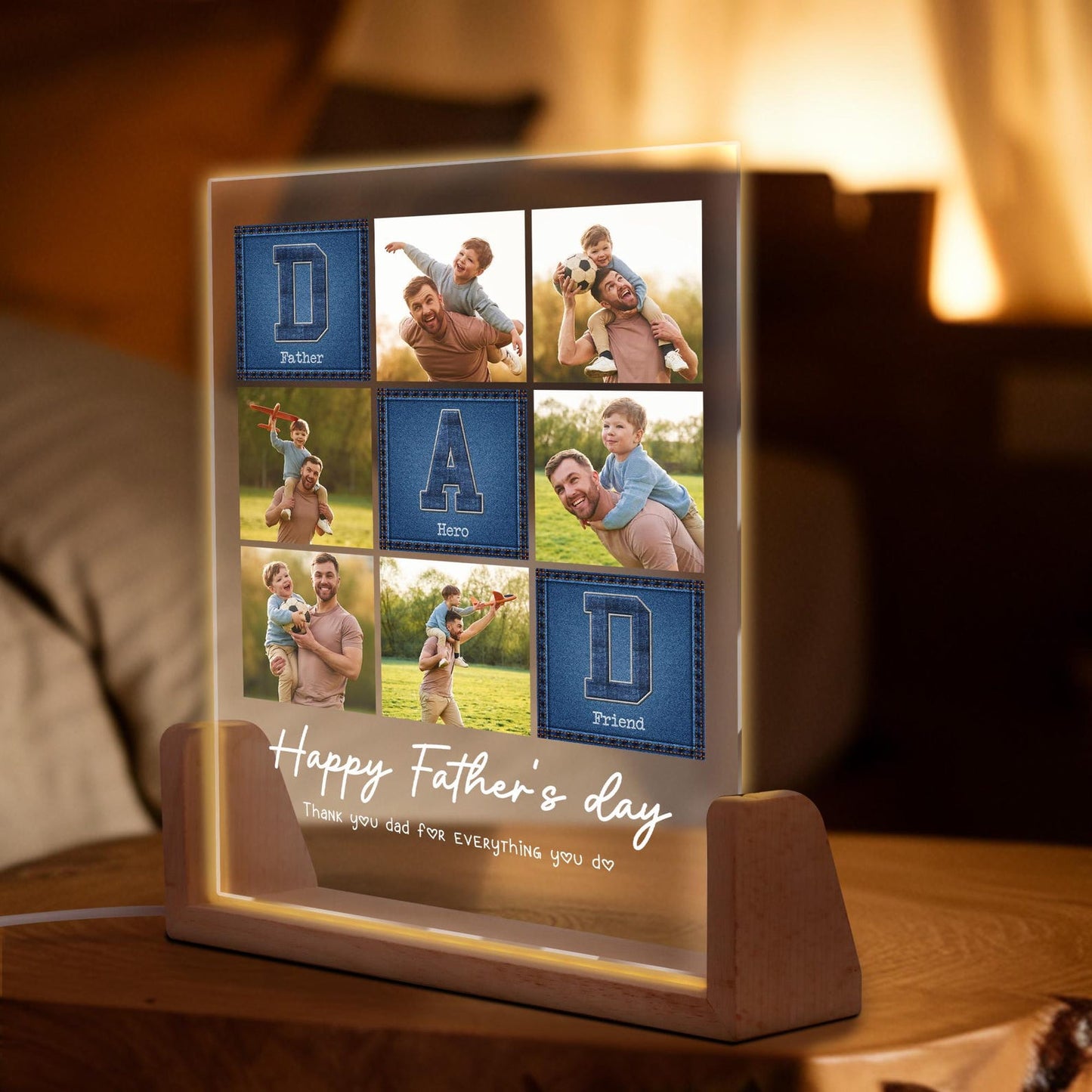 Personalized Dad Night Light, Father's day Gift for Daddy, Grandpa Gift, Gift for Dad, Gift for Husband (DNL-30)
