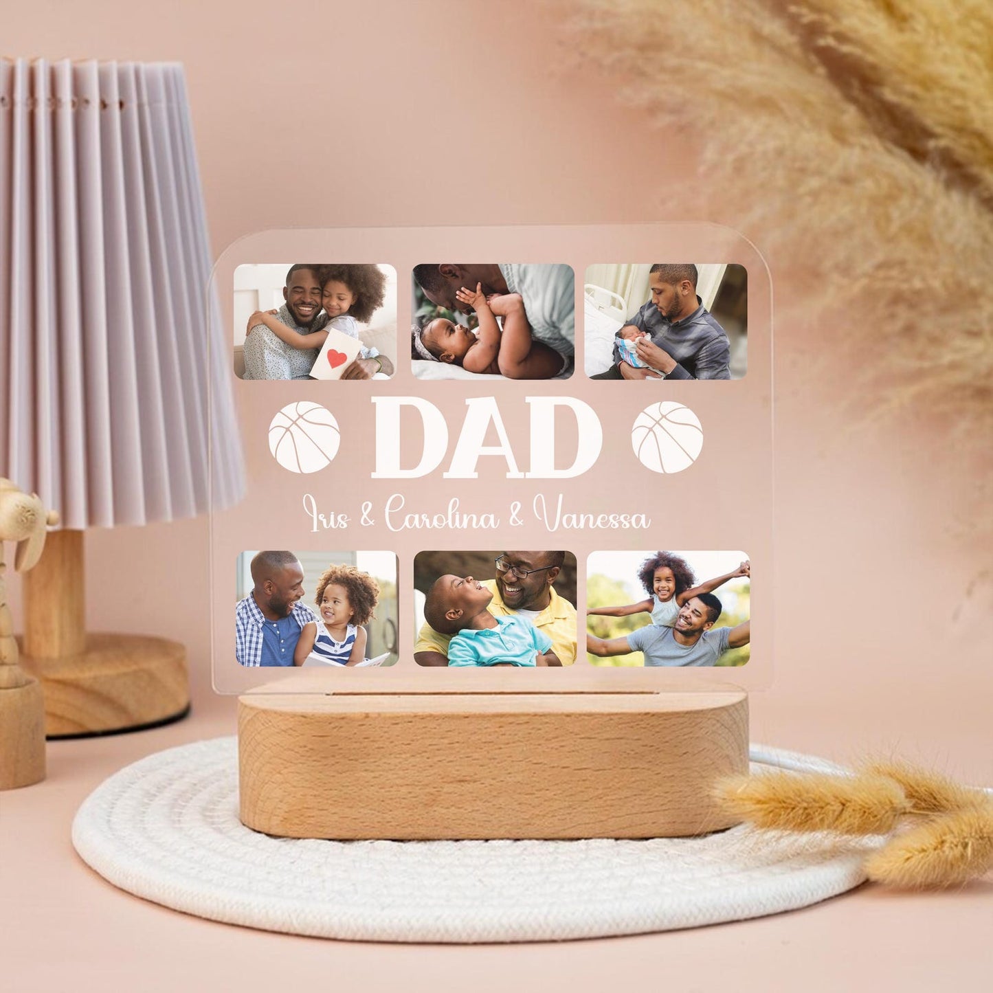 Personalized Photo Dad Night Light, Fathers Day Gifts, Gifts for Husband, Bedroom Night Light,Custom Name Night Light,Gift for Dad,Best Dad Ever (DNL-29)