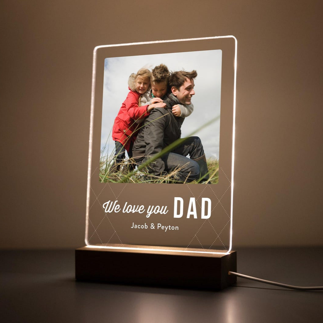 Personalized Dad Night Light Photo, Custom Gift for Dad from Kids, Baby or Family, First Memento for Father's Day (DNL-26)