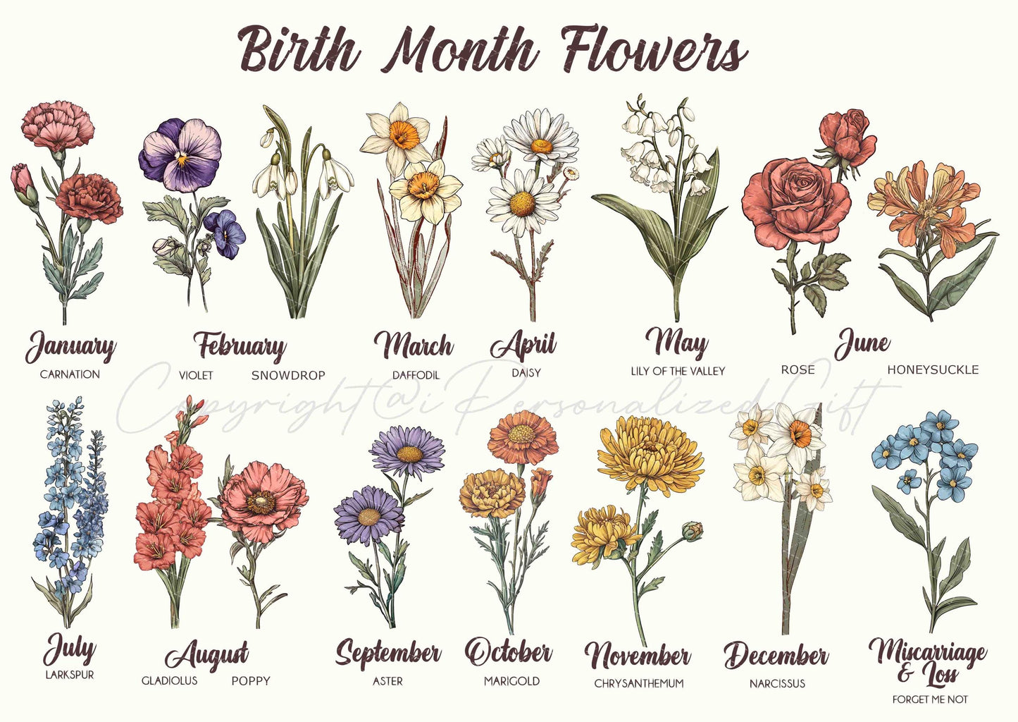 Custom Family Birth Flowers Glass Suncatcher, Custom Mom's Garden Gift, Flower Glass Art, Home Decor, Birth Flower Gift, Mother's Day Gift (Sun-50)