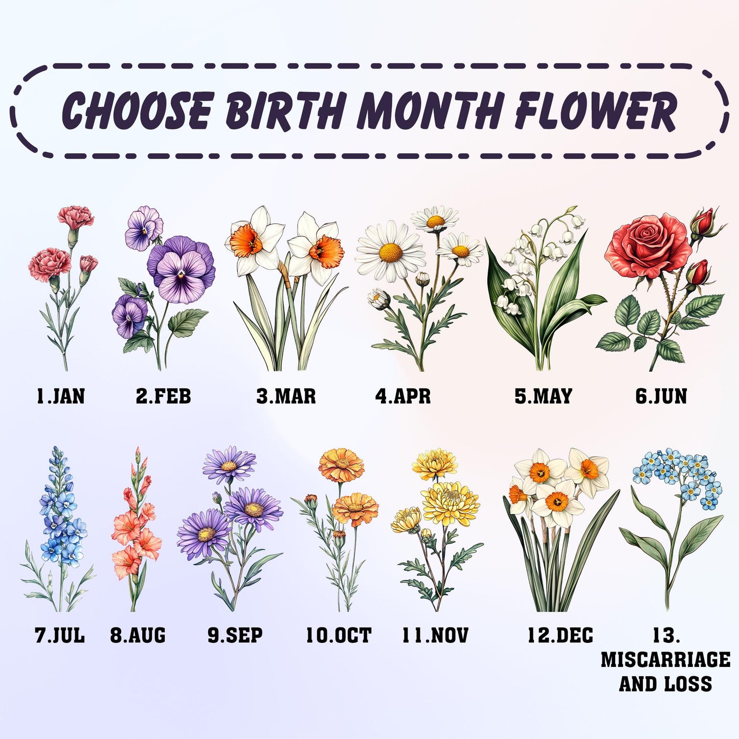 Custom Family Birth Flowers Glass Suncatcher, Mother's Day Gift, Flower Glass Art, Grandma's Garden Decor, Botanical Art, Nana's Blessings (Sun-55)