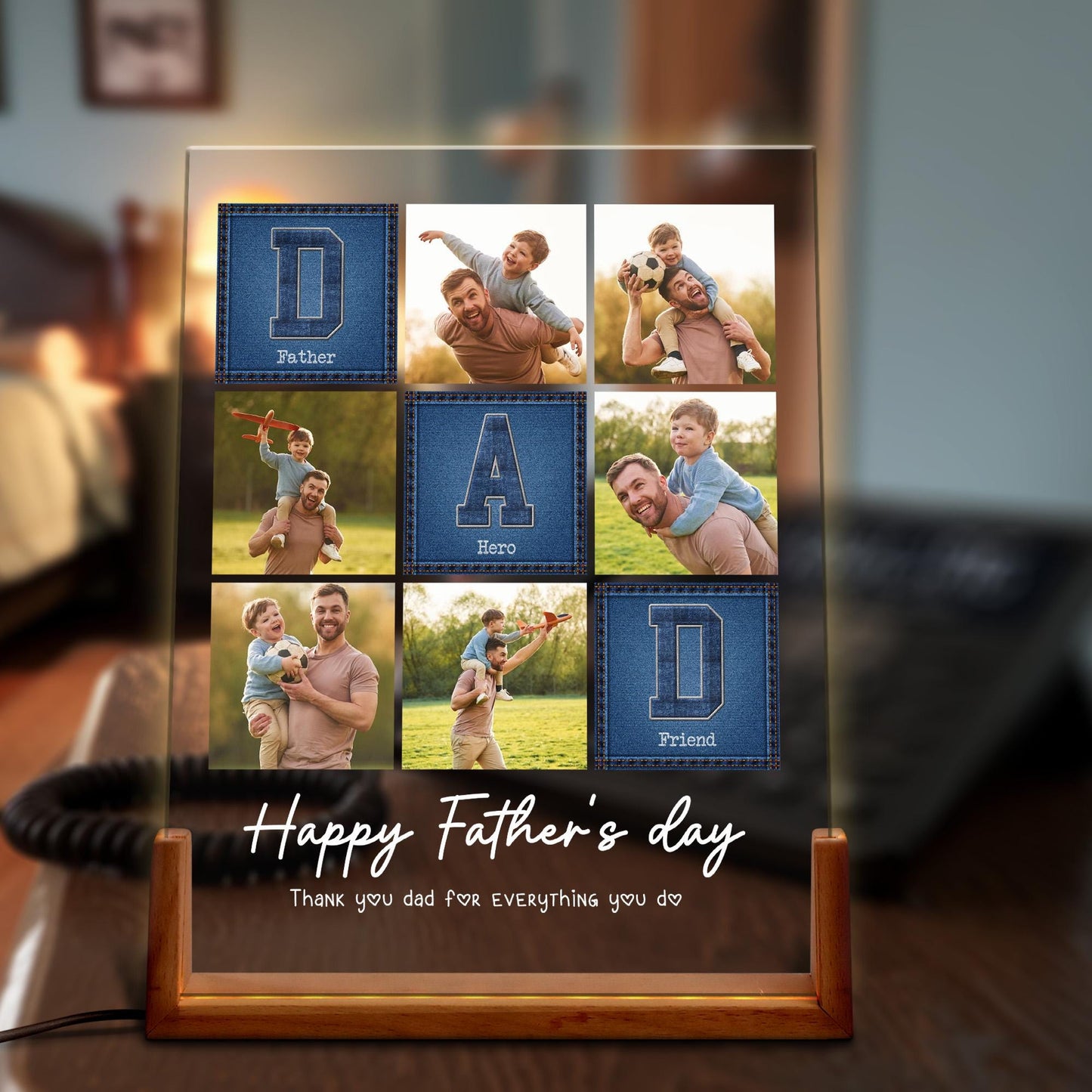 Personalized Dad Night Light, Father's day Gift for Daddy, Grandpa Gift, Gift for Dad, Gift for Husband (DNL-30)