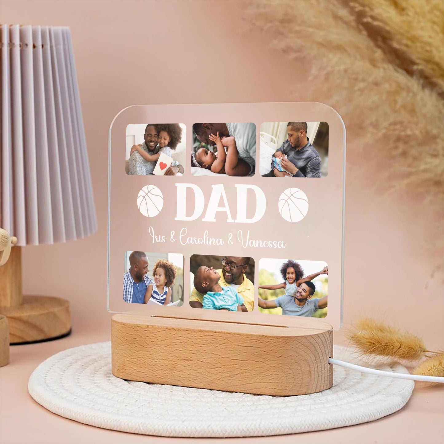 Personalized Photo Dad Night Light, Fathers Day Gifts, Gifts for Husband, Bedroom Night Light,Custom Name Night Light,Gift for Dad,Best Dad Ever (DNL-29)