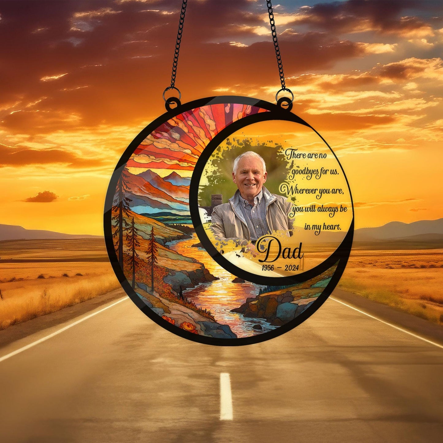 Custom Loss Of Dad Sympathy Hanging Suncatcher, Father Memorial Suncatcher Acrylic Stained Memorial Gift, Remembrance Sympathy Keepsake (H-Sun-32)