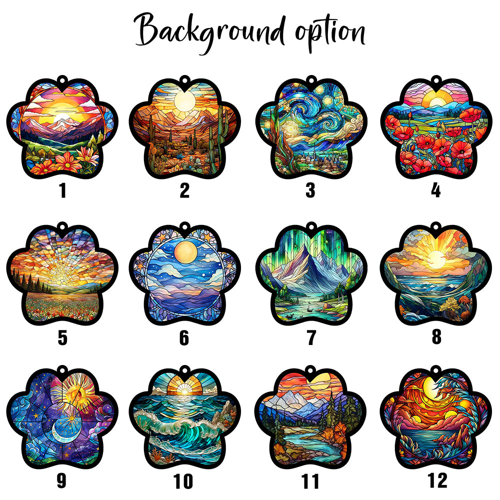 Personalized Cat Loss Sympathy Glass Suncatcher, Beautiful Memorial Gift for Grieving Pet Owners (H-Sun-01)