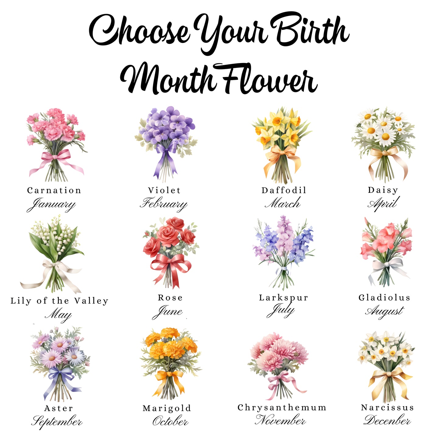 Custom Crescent Moon Glass Suncatcher with Personalized Birth Flowers and Name – Unique Window Decor and Gift for Mother, Mimi, or Nana (Sun-78)