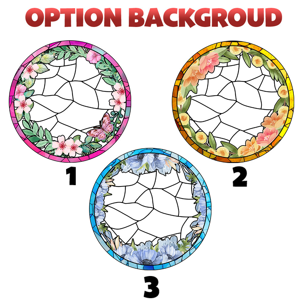 Personalized Glass Suncatcher Pet Portrait, Custom Stained Glass Memorial for Dogs & Cats (Sun-21)