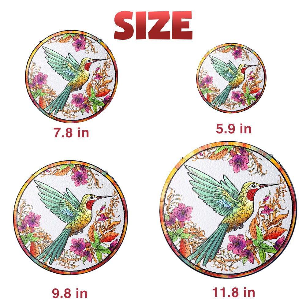 Stunning Personalized Hummingbird Stained Glass Suncatcher – A Colorful Window Accent for Nature Enthusiasts (Sun-31)