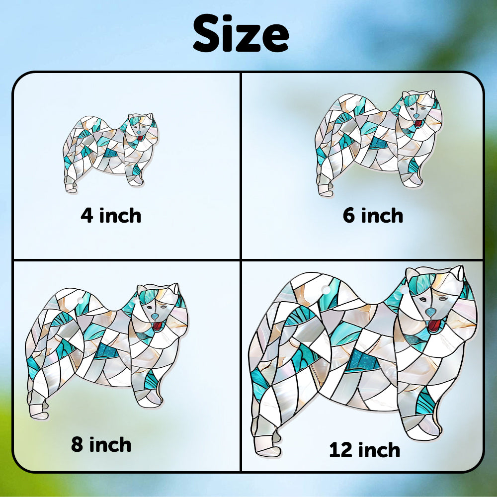 Custom Pet Portrait Hanging Suncatcher – Personalized Dog Memorial Gift from Photo, Pet Loss Keepsake, Stained Inspired Tribute (H-Sun-11)