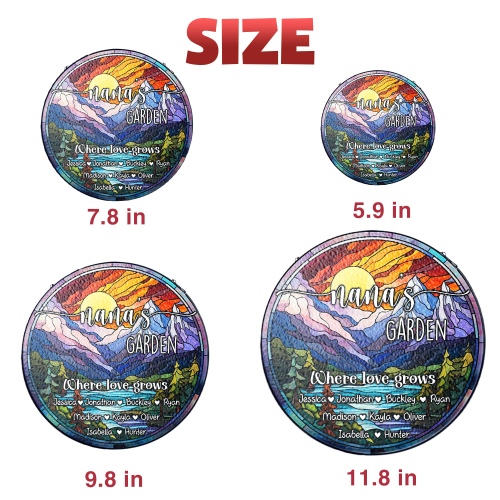 Custom Floral Glass Suncatcher – A Heartfelt Gift for Nana, Grandma, or Mom, Perfect for Mother’s Day or Any Special Occasion (Sun-29)