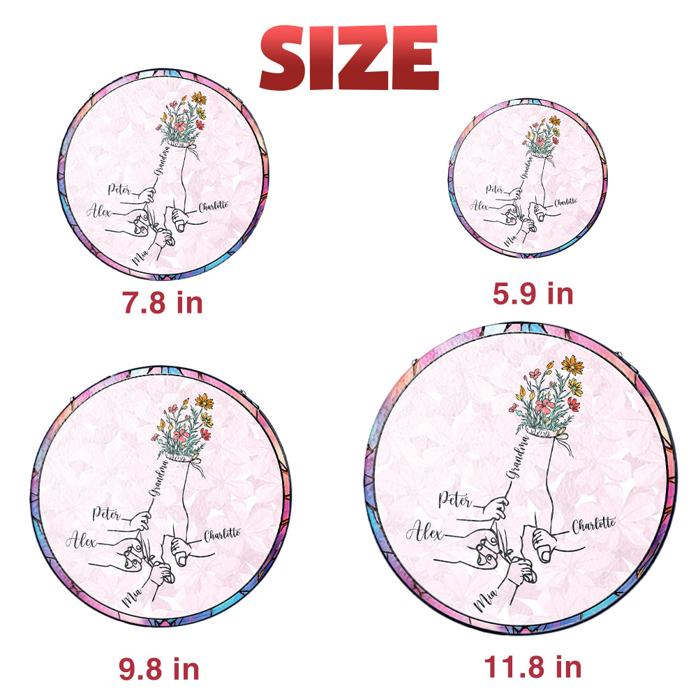 Glass Suncatcher Gift for Mom, Celebrate the Bond Between Mother and Child, Custom Hand in Hand Keepsake (Sun-67)