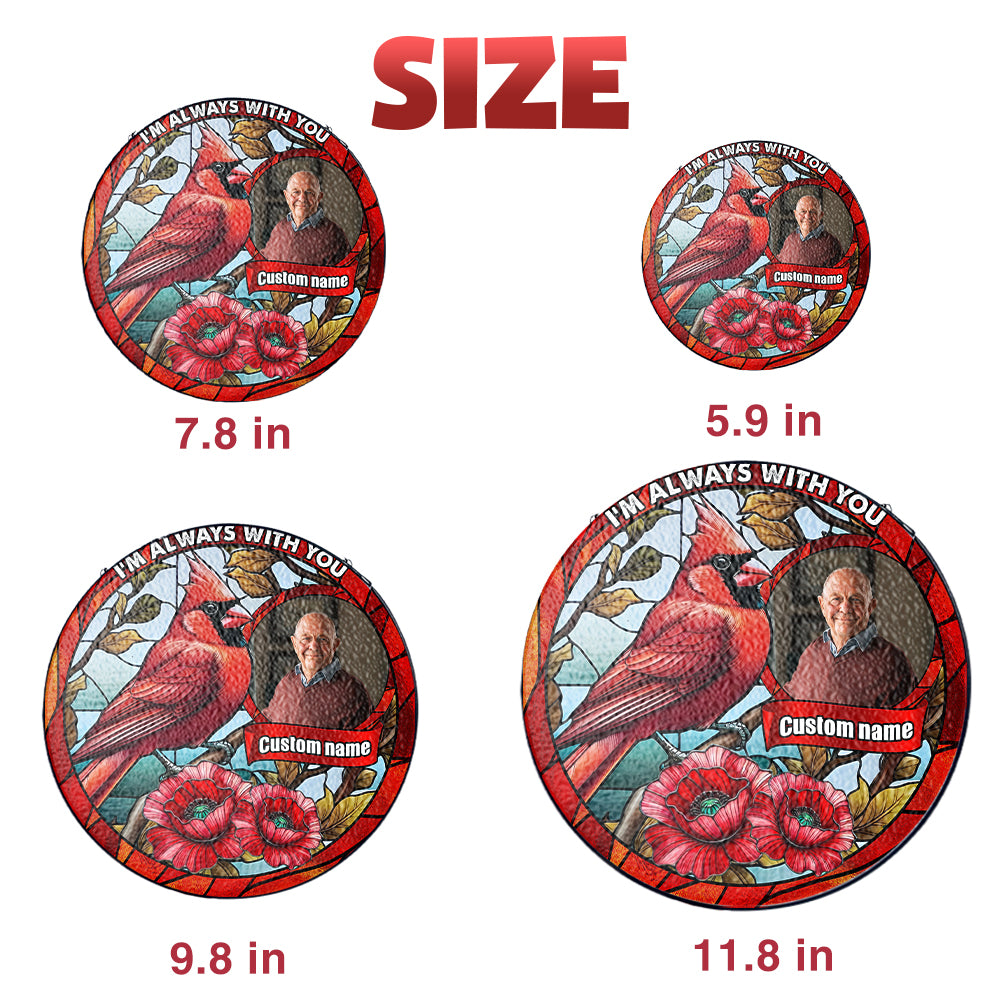Personalized Cardinal Glass Suncatcher with Name and Date – A Beautiful Sympathy Gift to Remember Someone Special (Sun-33)