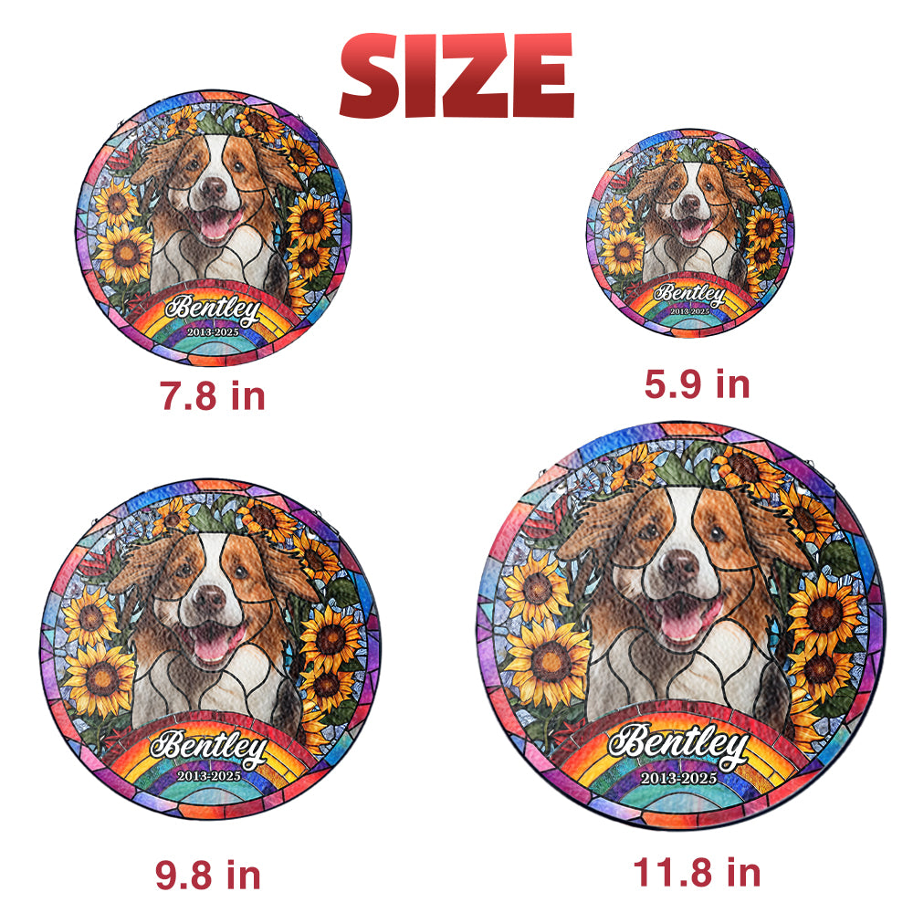 Custom Pet Portrait Glass Suncatcher, Personalized Dog or Cat Ornament Made from Your Favorite Photo, Perfect Gift for Pet Lovers (Sun-69)