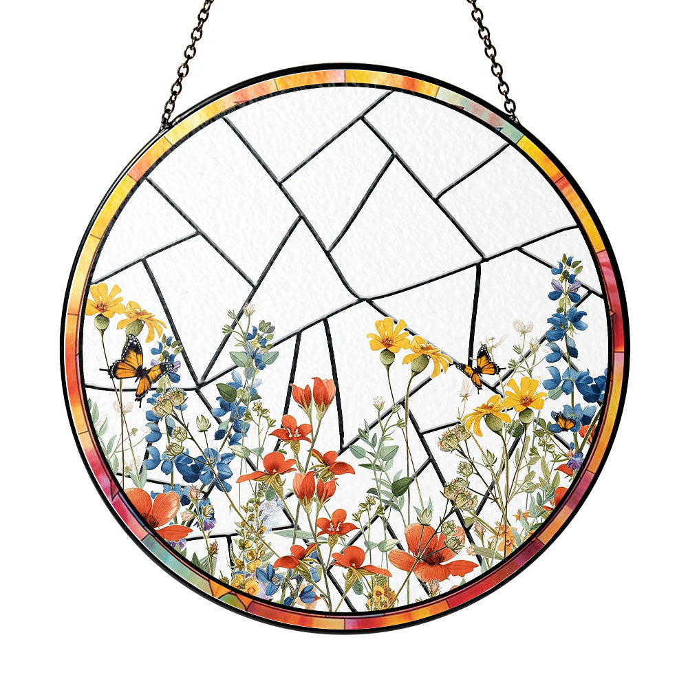 Unique Pet Memorial Glass Suncatcher – Custom Portrait Gift to Remember a Loyal Dog or Cherished Cat (Sun-32)