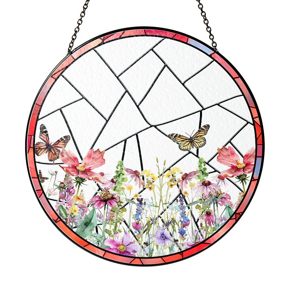 Unique Pet Memorial Glass Suncatcher – Custom Portrait Gift to Remember a Loyal Dog or Cherished Cat (Sun-32)