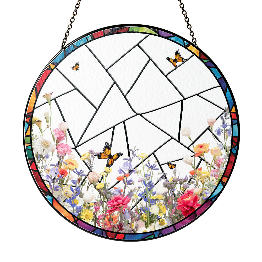 Unique Pet Memorial Glass Suncatcher – Custom Portrait Gift to Remember a Loyal Dog or Cherished Cat (Sun-32)