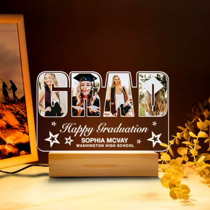 Personalized Graduation Night Light with “GRAD” Letters – A Stunning Acrylic Lamp to Mark Their Big Day (GNL-17)