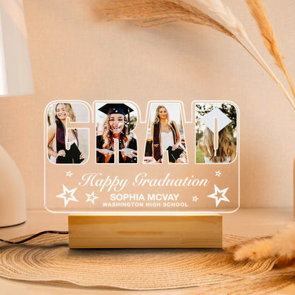 Personalized Graduation Night Light with “GRAD” Letters – A Stunning Acrylic Lamp to Mark Their Big Day (GNL-17)