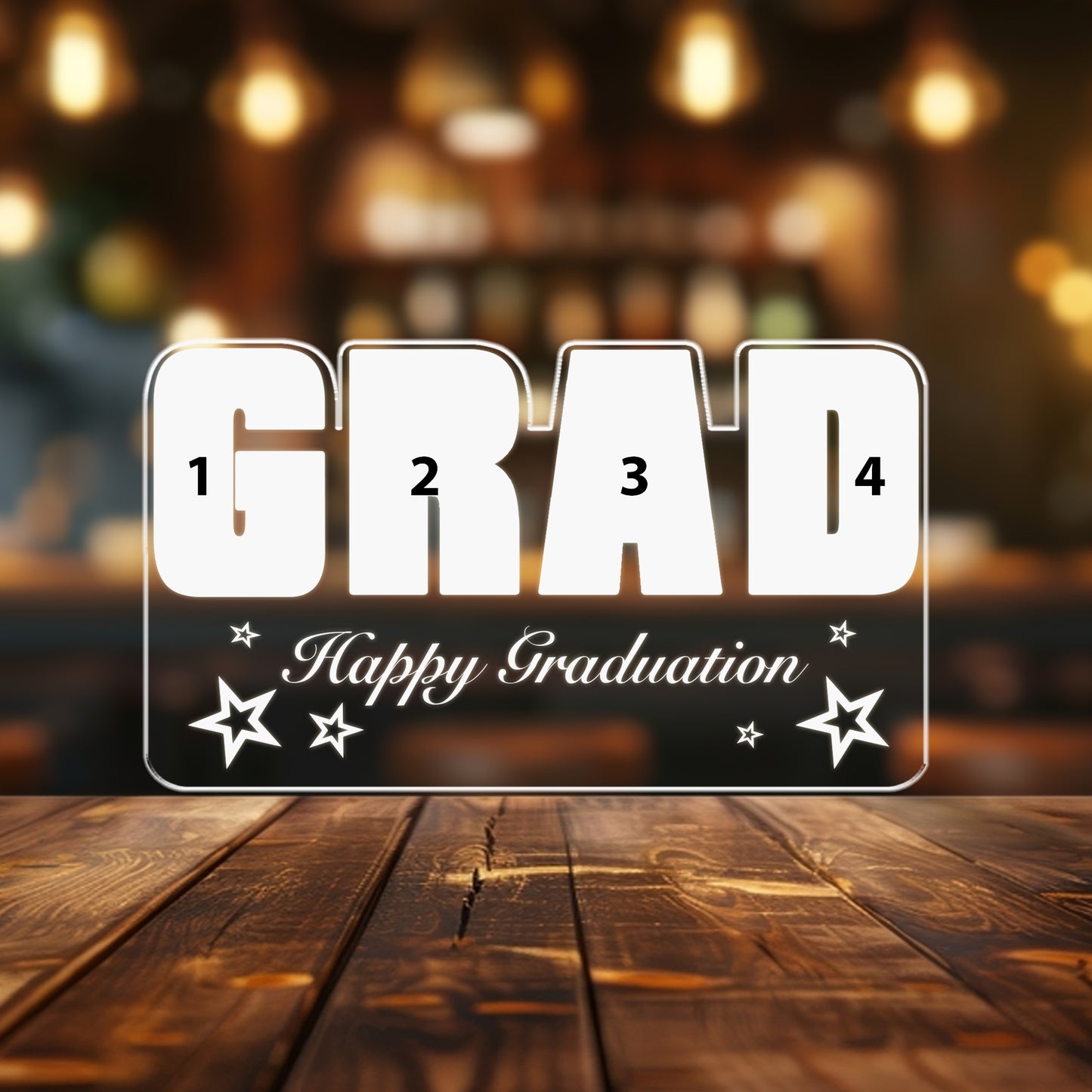 Personalized Graduation Night Light with “GRAD” Letters – A Stunning Acrylic Lamp to Mark Their Big Day (GNL-17)