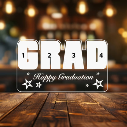 Personalized Graduation Night Light with “GRAD” Letters – A Stunning Acrylic Lamp to Mark Their Big Day (GNL-17)