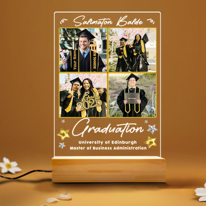 Friends Forever Graduation Night Light – Personalized Gift with Group Photo Collage for 2025 Graduates (GNL-25)